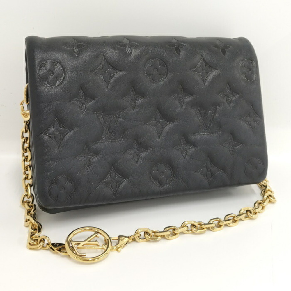 Louis Vuitton Pochette Coussin Chain Embossed Lamb Leather Shoulder Bag